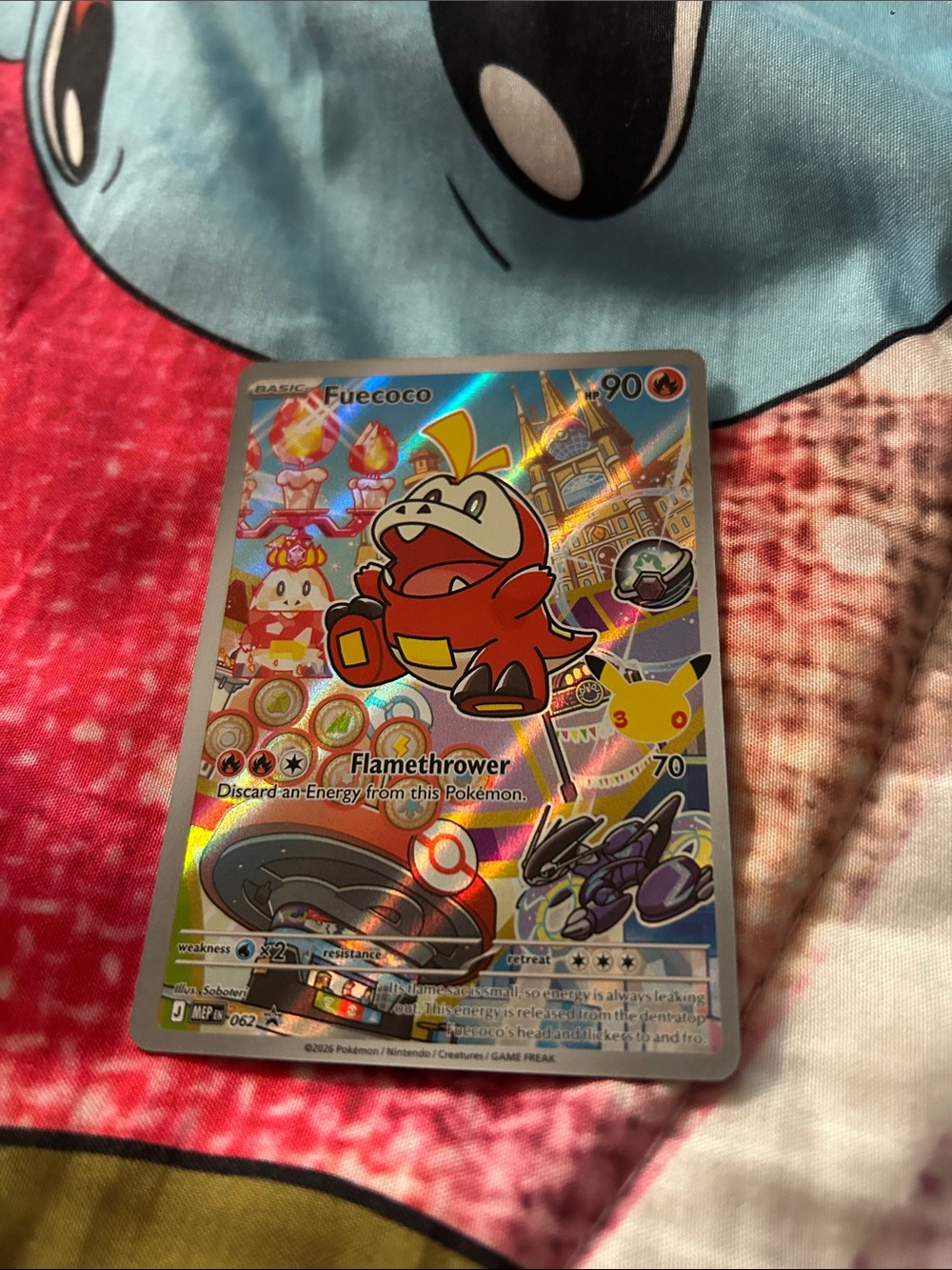 Pokemon Fuecoco Holographic Promo Card - Red, Yellow